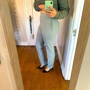 Ann Taylor Grey Pinstripe Strait Leg Slacks